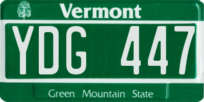 VT license plate YDG447