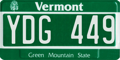 VT license plate YDG449