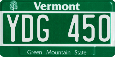 VT license plate YDG450
