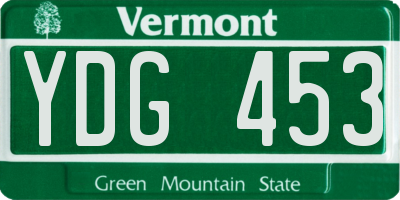 VT license plate YDG453