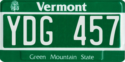 VT license plate YDG457