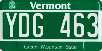 VT license plate YDG463