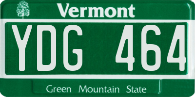 VT license plate YDG464