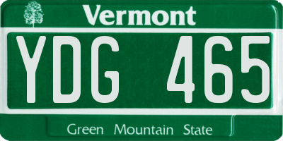 VT license plate YDG465