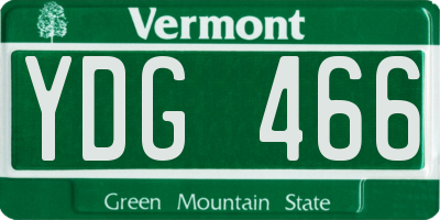 VT license plate YDG466