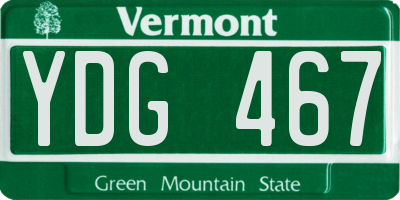 VT license plate YDG467