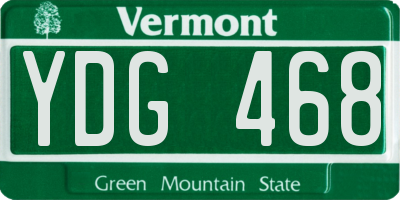 VT license plate YDG468