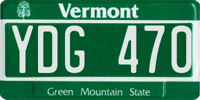 VT license plate YDG470