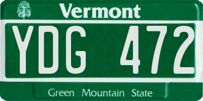 VT license plate YDG472