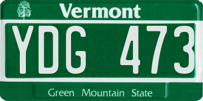 VT license plate YDG473