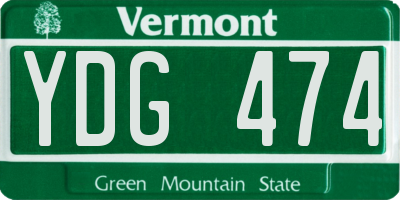 VT license plate YDG474
