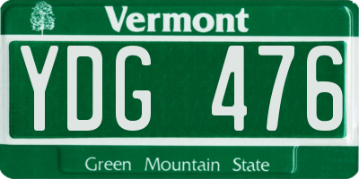 VT license plate YDG476