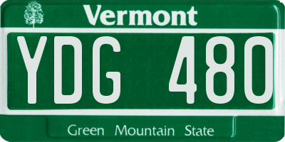 VT license plate YDG480