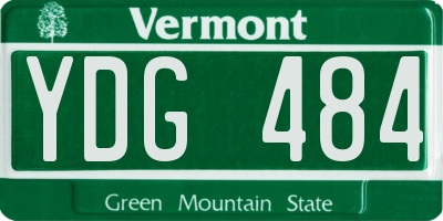 VT license plate YDG484