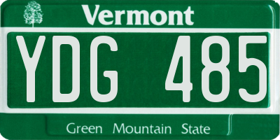 VT license plate YDG485