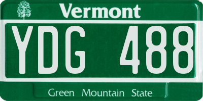 VT license plate YDG488