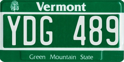 VT license plate YDG489