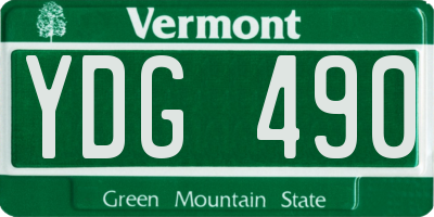 VT license plate YDG490