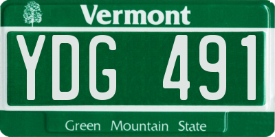 VT license plate YDG491