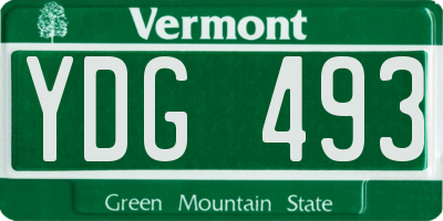 VT license plate YDG493