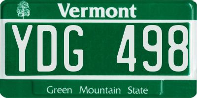 VT license plate YDG498