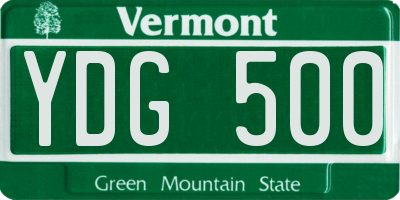 VT license plate YDG500