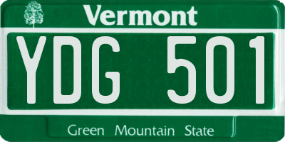 VT license plate YDG501