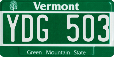VT license plate YDG503