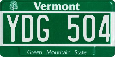 VT license plate YDG504