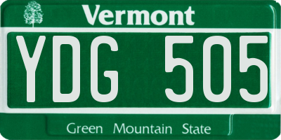 VT license plate YDG505