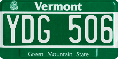 VT license plate YDG506