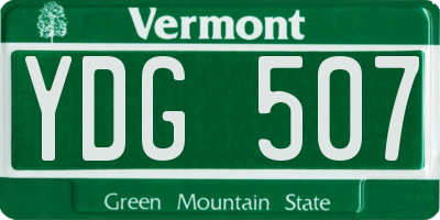 VT license plate YDG507
