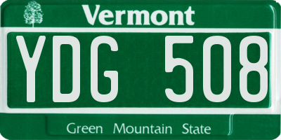 VT license plate YDG508
