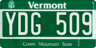 VT license plate YDG509