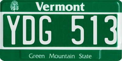 VT license plate YDG513