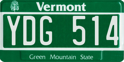 VT license plate YDG514