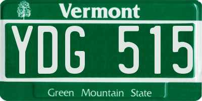 VT license plate YDG515
