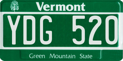 VT license plate YDG520