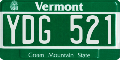 VT license plate YDG521