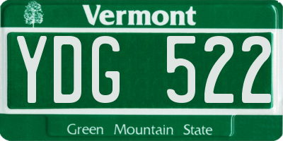 VT license plate YDG522