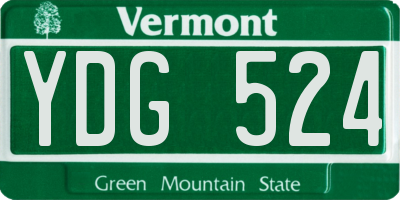 VT license plate YDG524