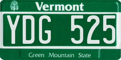 VT license plate YDG525