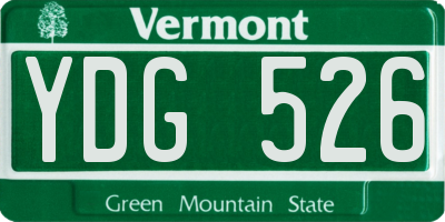 VT license plate YDG526