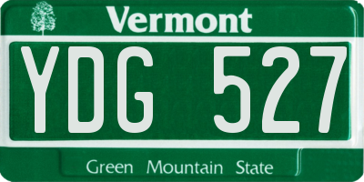 VT license plate YDG527