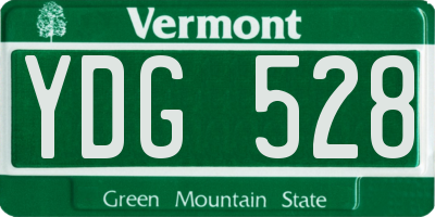 VT license plate YDG528