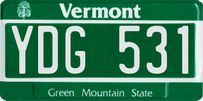 VT license plate YDG531