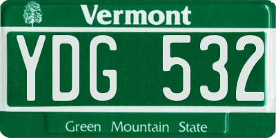 VT license plate YDG532