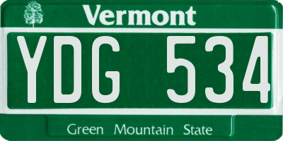 VT license plate YDG534