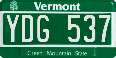 VT license plate YDG537