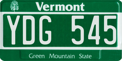 VT license plate YDG545